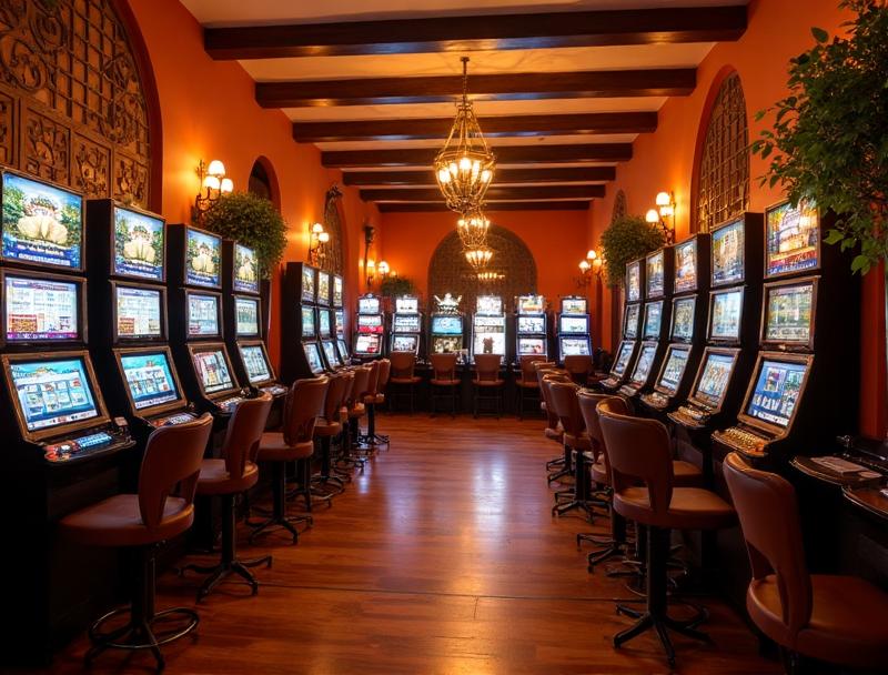 Elegant Spanish gaming lounge interior